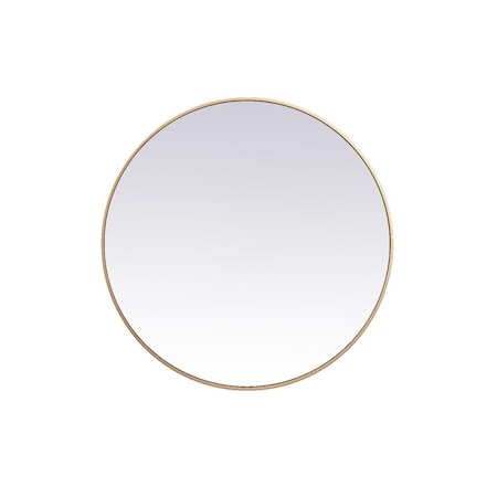 Elegant Decor 39 in. Metal Frame Round Mirror, Brass MR4839BR